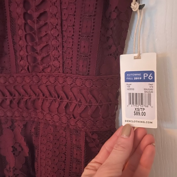 DEX (the bay) Lace Burgundy Dress - Picture 3 of 4